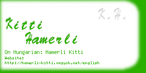 kitti hamerli business card